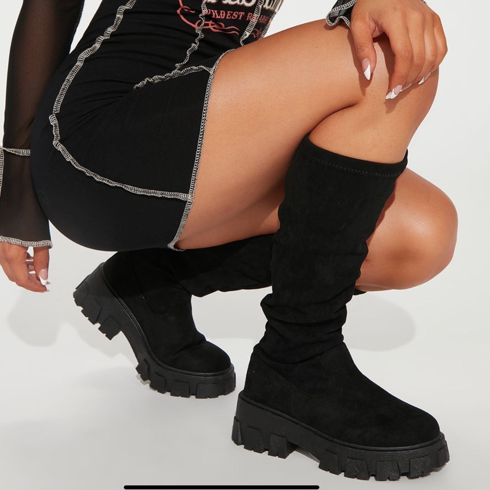 Across The Block Knee High Boots